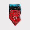 Kadın Çiçek Desenli Mavi, Siyah ve Kırmızı Renk % 100 Koton Bandana