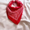 Kadın Kırmızı Renk Etnik Desenli %100 Koton Bandana, Saç Bandı