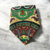 Kahverengi içi renkli desenli%100 koton Bandana