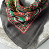Kahverengi içi renkli desenli%100 koton Bandana