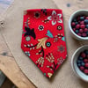 Kırmızı Renk  Çiçek Desenli Çok Amaçlı %100 Koton Bandana 
