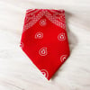 Kırmızı Renk Etnik Desenli %100 Koton Bandana, Saç Bandı
