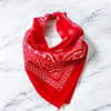 Kırmızı Renk Etnik Desenli %100 Koton Bandana, Saç Bandı