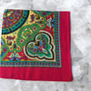 Kırmızı Renk içi renkli desenli%100 koton Bandana