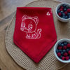 Kırmızı Renk Kedi Figürlü %100 Koton Bandana