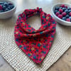 Kırmızı Renk Küçük Çiçekli %100 Koton Bandana