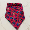 Kırmızı Renk Küçük Çiçekli %100 Koton Bandana