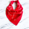 Kırmızı Renk Unisex Atatürk İmzalı Ve Atatürk Portreli İkili Bandana 