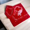Kırmızı Renk Unisex Atatürk İmzalı Ve Atatürk Portreli İkili Bandana 