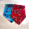 Kırmızı ve Mavi Renk  Çiçek Desenli 2'li Çok Amaçlı %100 Koton Bandana 