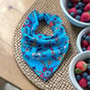 Kırmızı ve Mavi Renk  Çiçek Desenli 2'li Çok Amaçlı %100 Koton Bandana 