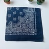 Lacivert Renk  desenli %100 Koton Bandana