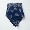 Lacivert Renk  desenli %100 Koton Bandana