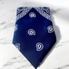 Lacivert Renk Etnik Desenli %100 Koton Bandana