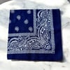 Lacivert Renk Etnik Desenli %100 Koton Bandana