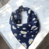 Lacivert Renk Güneş desenli %100 Koton Bandana