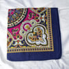 Lacivert Renk içi renkli desenli%100 koton Bandana