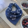 Lacivert Renk Kedi Figürlü %100 Koton Bandana