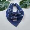 Lacivert Renk Kedi Figürlü %100 Koton Bandana