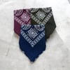 Lacivert, Yeşil ve Bordo Renk içi Desenli 3'lü %100 Koton Bandana