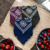 Lacivert, Yeşil ve Bordo Renk içi Desenli 3'lü %100 Koton Bandana