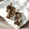 Leopar Desenli Uzun Küpe Boy 10 Cm