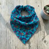 Mavi Renk Küçük Çiçekli %100 Koton Bandana