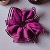 Mor Kenarları Tül  Scrunchie Büyük Boy Simit Toka