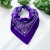 Mor Renk  desenli %100 Koton Bandana
