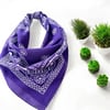 Mor Renk Etnik Desenli %100 Koton Bandana