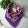 Mor Renk içi renkli desenli%100 koton Bandana