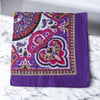 Mor Renk içi renkli desenli%100 koton Bandana