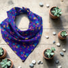 Mor Renk Küçük Çiçekli %100 Koton Bandana