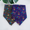 Mor ve yeşil  Renk Küçük Çiçekli 2'li %100 Koton Bandana