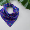 Mor ve yeşil  Renk Küçük Çiçekli 2'li %100 Koton Bandana
