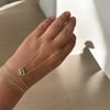 Özel Seri Gold Renk Zincir Ortası Zirkon Taşlı Göz Detaylı Çelik Şahmeran
