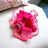 Pembe Kenarları Tül  Scrunchie Büyük Boy Simit Toka