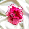 Pembe Kenarları Tül  Scrunchie Büyük Boy Simit Toka
