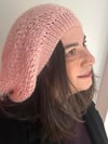Pembe Renk El Örgüsü Hafif Simli Bere