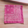Pembe Renk Etnik Desenli %100 Koton Bandana