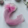 Pembe Renk Şeffaf Model Klipsli Ve Kuyruklu Saç Tokası