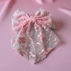 Pembe Renkli Güpürlü kuyruklu Model klipsli toka en:15 Boy:17 cm