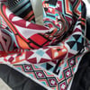 Siyah Renk içi geometrik  desenli%100 koton Bandana