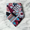 Siyah Renk içi geometrik  desenli%100 koton Bandana