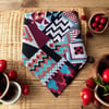 Siyah Renk içi geometrik  desenli%100 koton Bandana