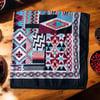Siyah Renk içi geometrik  desenli%100 koton Bandana