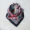 Siyah Renk içi geometrik  desenli%100 koton Bandana