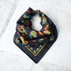 Siyah Renk içi renkli desenli%100 koton Bandana