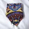Siyah Renk içi renkli etnik  desenli%100 koton Bandana