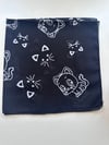 Siyah Renk Kedi Figürlü %100 Koton Bandana